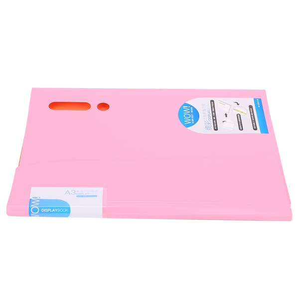 Farget dokumentmappe Sterk kraft Sterk A3/A4 testpapir klips Dokumenter mapper (Rosa)