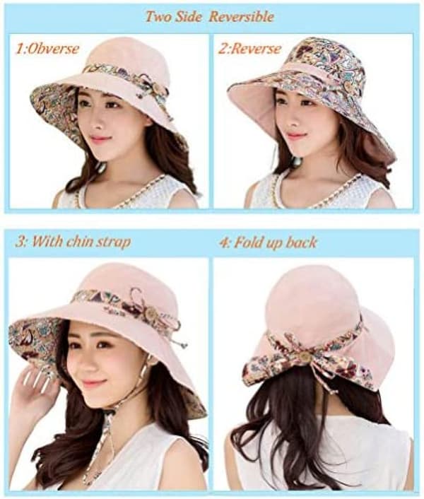 Dame Solhat Sommer UPF 50+ UV Beskyttelse Strandhat Foldbar