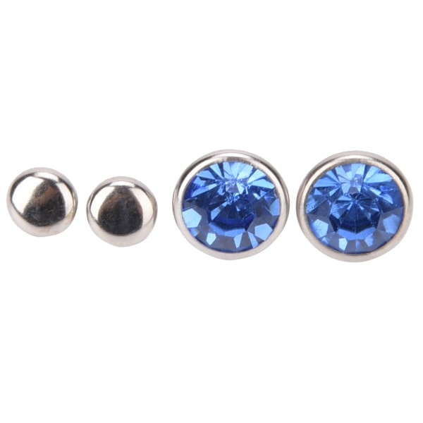 20 Set Rhinestone Rivet Färgglad Silver Sida DIY Väska Skor Kläder Dekoration 10mm10mm Silver Sida Ljusblå Rhinestone