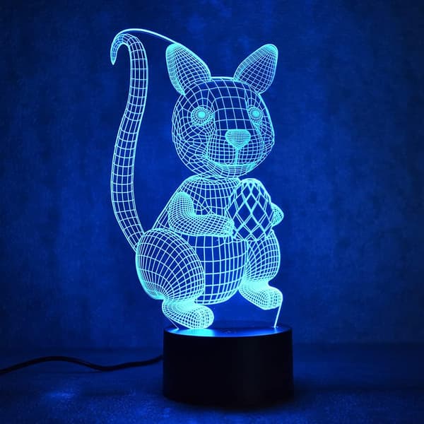 Egern 3D Illusion LED Natlampe Bordlampe, Firstone 7 Farver