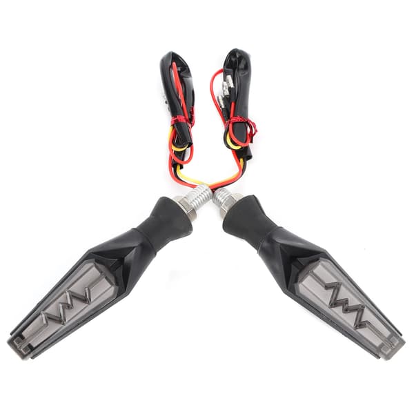 2 stk Motorsykkel LED Blinklys Dynamisk IPX66 Vanntett Universal M10 Blå og Gul Lys