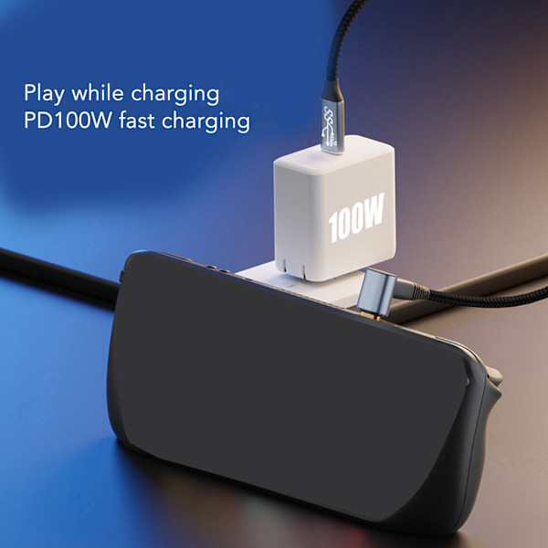 USB C 3.1 -urosliitin naarasliittimeen PD100W -pikalatauskaapeli 10 Gbps 4K 60 Hz:n taajuudella USB C -latauskaapeli Steam Deck -pelikonsoleille 25 cm/9,8 tuumaa