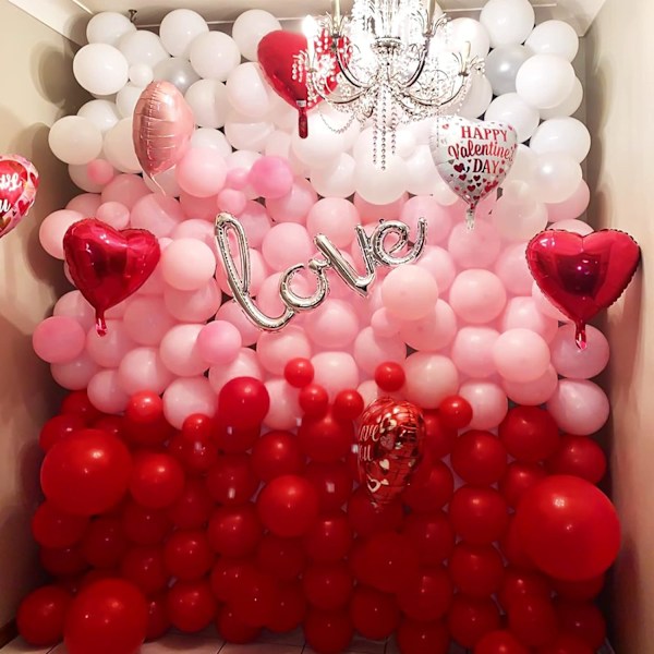 129 st Ruby Red Ballonger Olika Storlekar 18 12 10 5 Tum för Girlangbåge, Premium Röda Latexballonger för Födelsedag Bröllop Alla Hjärtans Dag Jul Ruby Red