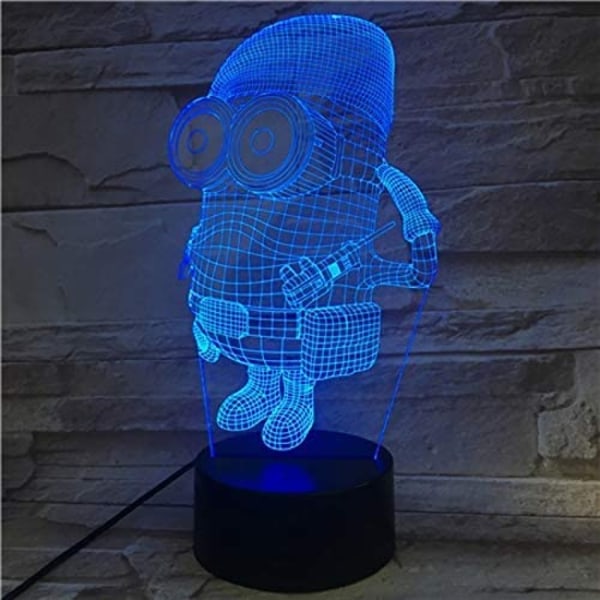 3D optisk illusionslampa LED nattlampa, 16 färger gradvis C