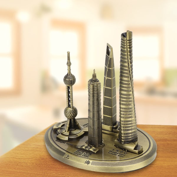 Shanghai Building Collection Modell Oriental Pearl Tower Global Financial Center Souvenir Bronze L