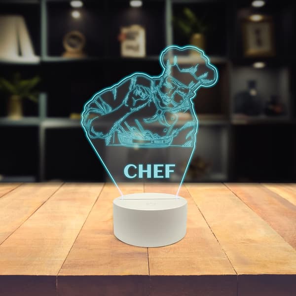 Chef 3D LED-bordslampa, matlagning, middag, kök, Culina