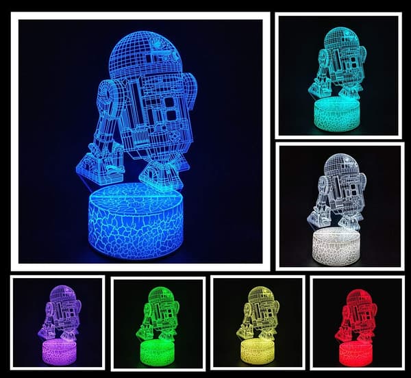 3D Illusjon Nattlys Visuell Kreativ LED Skrivebordslampe Berøring