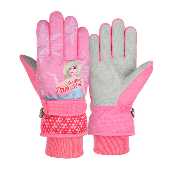 Snøhansker for barn, vintervarme vanntette hansker for ski, snowboard, sykling, ridning, utendørsaktiviteter, barnehansker, votter Pink M