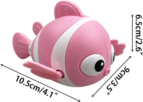 3-pack clownfish badleksaker, uppdragbara simmande flytleksaker för spädbarn och småbarn - perfekt julstrumpfyllning