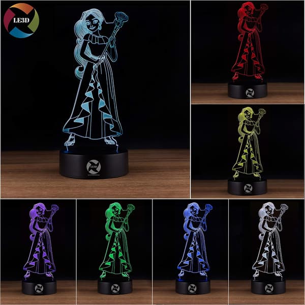 3D Optisk Illusjon Nattlys - 7 LED Fargeskiftende Lampe