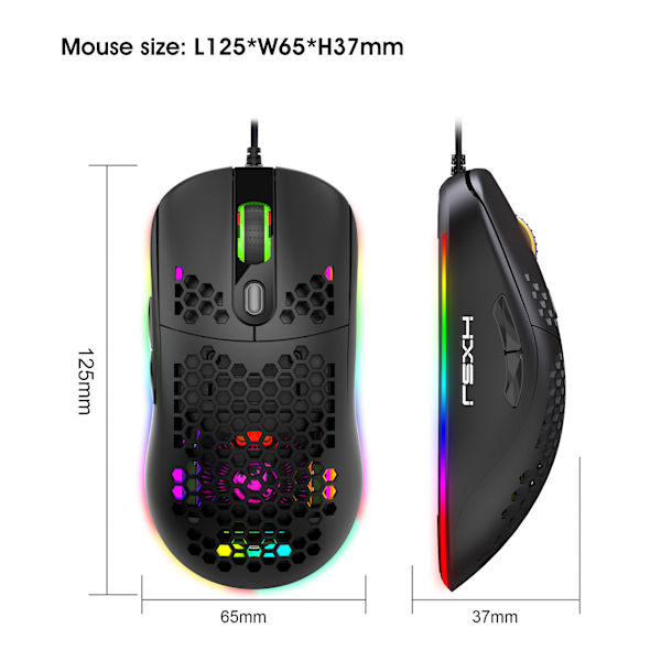 RGB Luminous Macro Programmering Spelmus, 6 Knappar Att Stänga Av