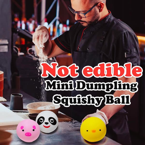 Mini Gris Dumpling Squishy Fidget Legetøj (3-pak), Sensoriske Stressbolde til Voksne og Børn, Stresslindrende Dejbolde, Festgaver