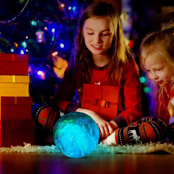 Månelampe Galaxy Lampe 4,8 tommer 16 Farver LED 3D Månelampe