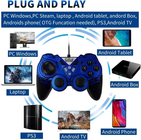PC Spilcontroller, Kablet USB Gaming Controller, Joystick P
