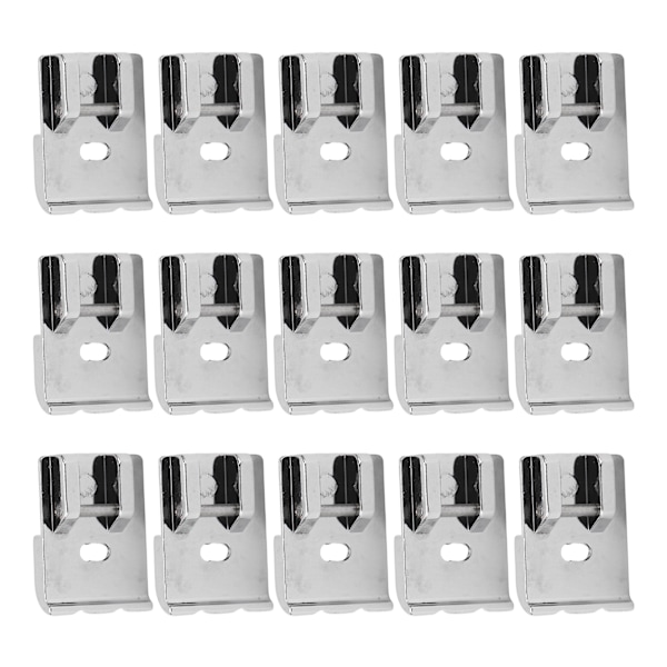 15 stk. Dobbelt Kantsyningspresserfod i Rustfrit Stål 2,3x1,8cm Blankt Udseende Syning Kantsyningspresserfod til Husholdningssøm