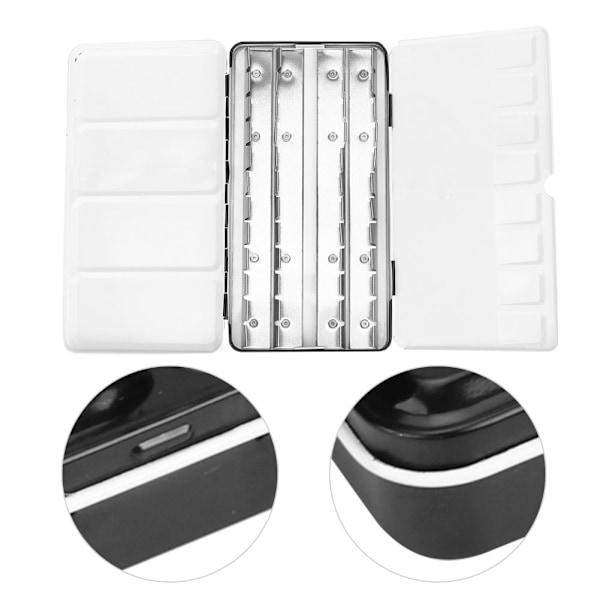 Tinplate Akvarelkasse Sort Anti-Skrid Maling Pigment Etui Palet Maling Tilbehør