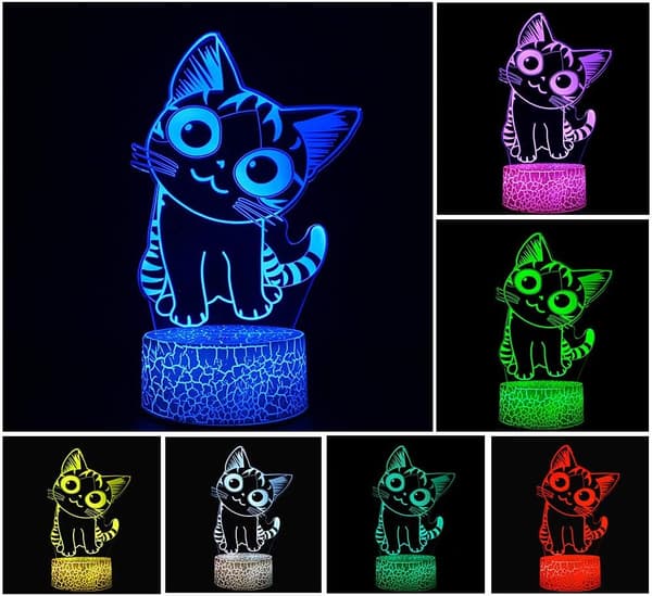 3D Illusjon Nattlys Visuell Kreativ LED Skrivebordslampe Berøring