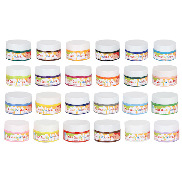 24 farver professionelt akrylfarvesæt DIY tegning maling pigment kunstner vægmaling