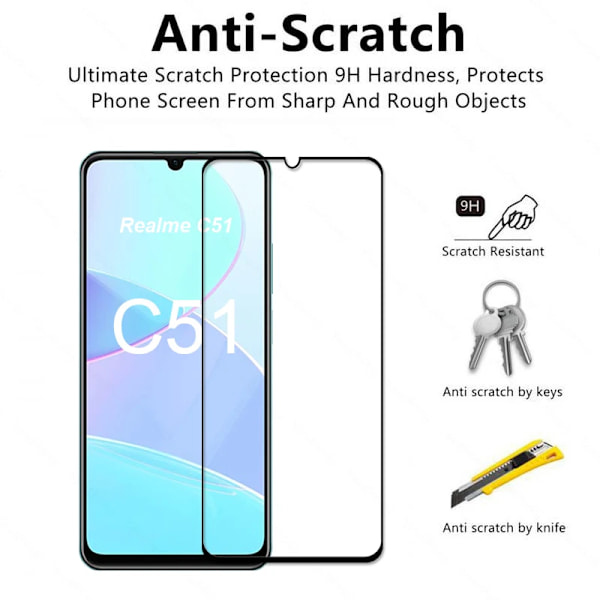 För Realme C51 Glass Screen Protector Film