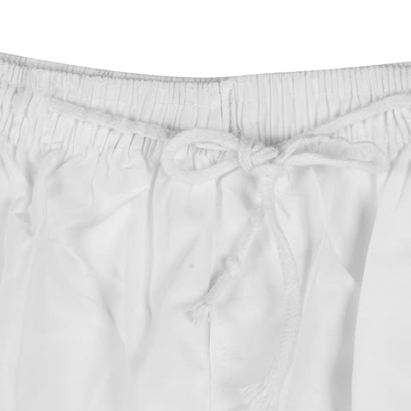 Herr Muslim Byxor Polyester Bomull Lös Stil med Midja Elastiskt Band Afghanska Byxor Kläder(Vit L)