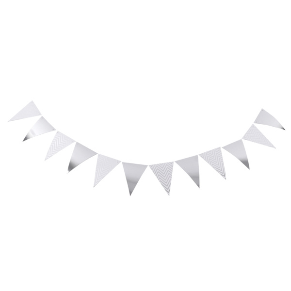 Vimpel Bryllupsværelse Børneværelse Fødselsdagsfest Udklædningsartikler Bølget Træk Flag Vimpel VimpelSølv
