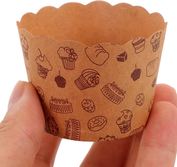 50 STK kraft bakekopper, non-stick, solide for hjemmebaking og dessertutstilling til fest