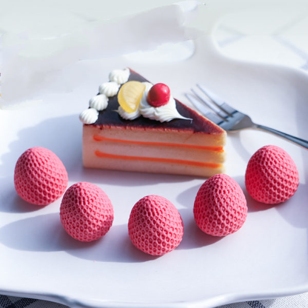 DIY 3D Jordgubbschoklad Silikonform Mousse Födelsedag C