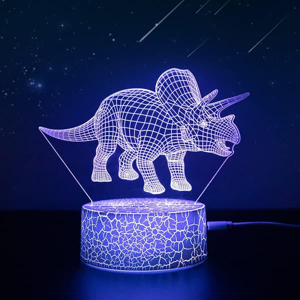 3D Dinosaur Nattlampe for Barn/Gutter/Jenter med Fjernkontroll