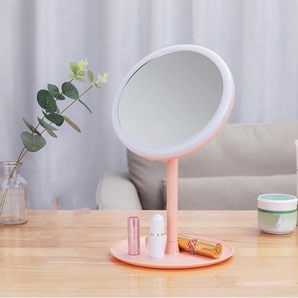 Smart Vanity Mirror Med Ljus Led Desktop Mirror Student F