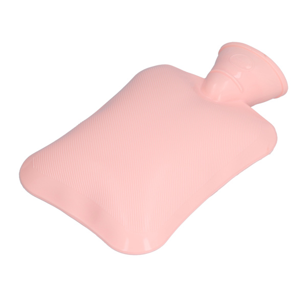Varmvattenflaska PVC Bärbar Tjockare Vatteninjektion Varmvattenpåse för Sovsal Sovrum Varma Fötter Kallsäkerhet Rosa