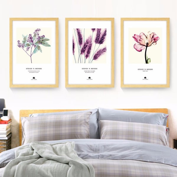 Pastorala blommor väggkonst canvas tryck affisch, enkel mode akvarell konst rita