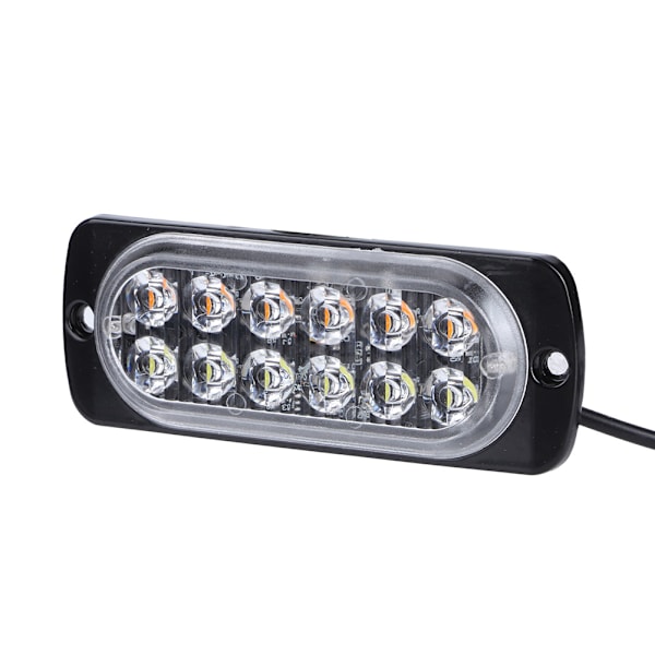 12-24V Lastebil Bil 12 LED Blinkende Strobe Nødlys Blinkende Lys Hvit/Gul