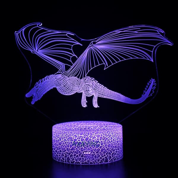 3D Natlampe LED Illusion Skrivebordslampe 7 Farveskift