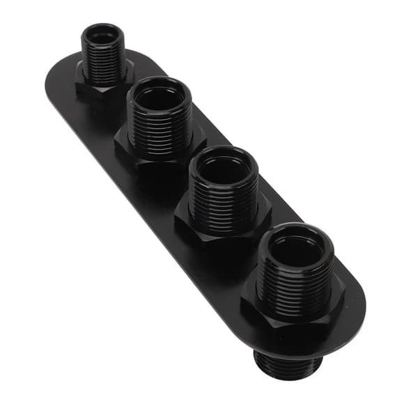 AC Bulkhead Billet Aluminium Legering Universal 4 Porte Airconditionering Bulkhead Udskiftning til Hot Rod Sort
