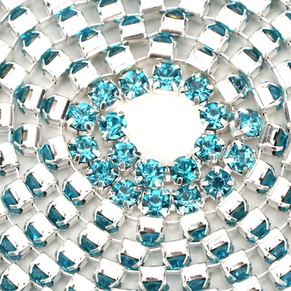 2,8 mm DIY Diamant Mesh Wrap Rulle Blanke Krystal Rhinestones Bånd Dekoration (Sø Blå)