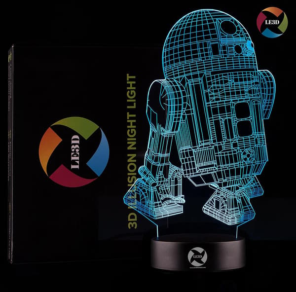 3D Optisk Illusions Natlampe - 7 LED Farveskiftende Lampe