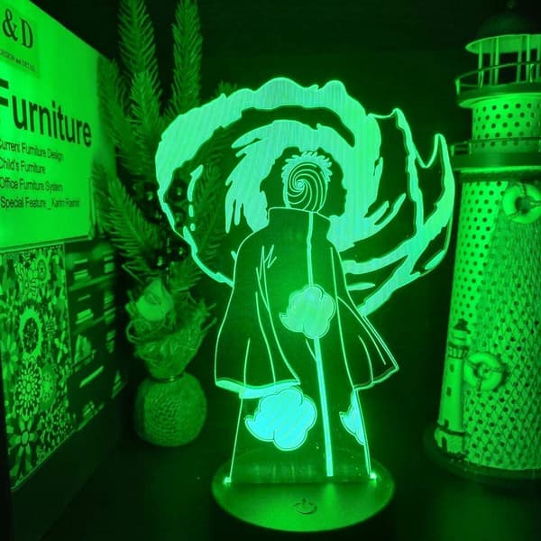 Naruto Kakashi Uchiha Sasuke 3D Illusjon Nattlys Lampe Sm