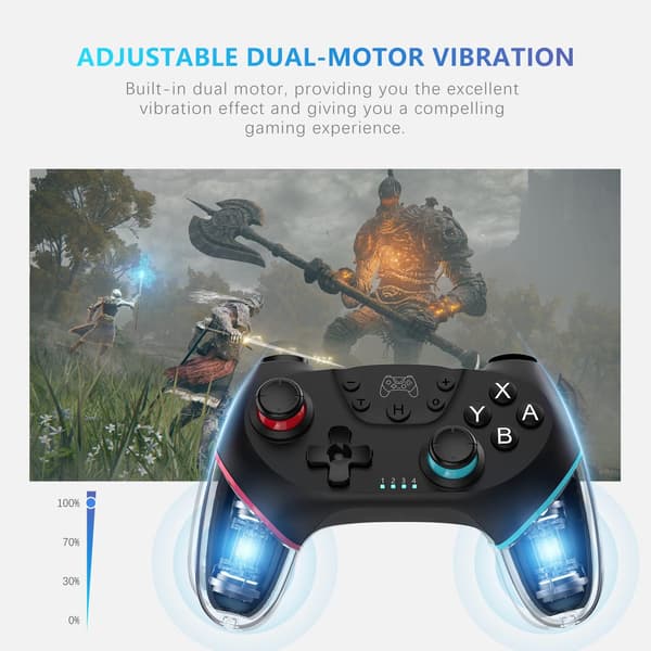 Trådlös Pro-kontroller kompatibel med Nintendo Switch, trådlös spelkontroll joystick med programmerbar funktion【2023 Uppgraderad version