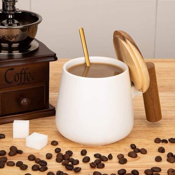 Keramisk kaffekopp, tekopp for kontor og hjem, 414 ml kaffe