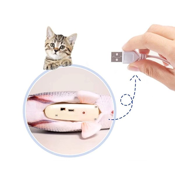 Dotpet Flopping Fish 26,6 cm, Uppgraderad för 2022, Moving Cat K