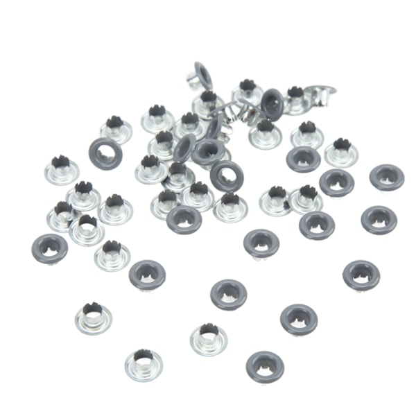 500 st Öglett Grommet Färg Rund Kant Fint Utövande Bra Seghet Metall Öglor för Skor KläderGrå