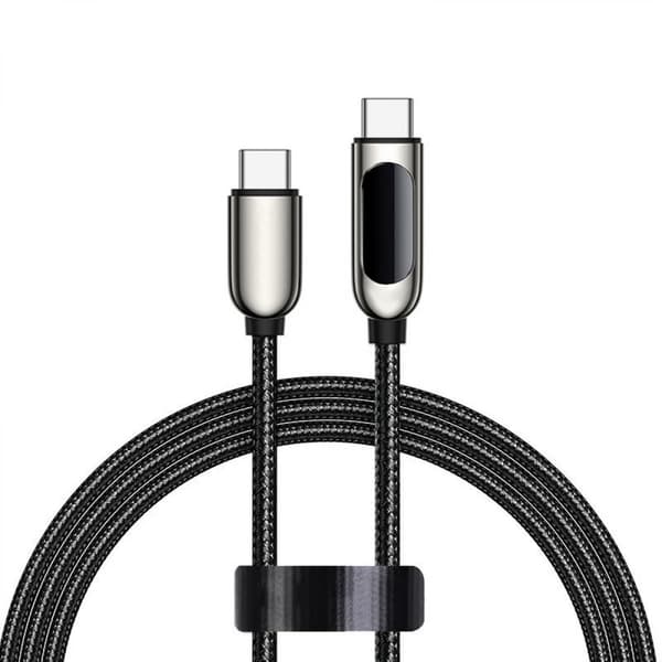 USB C-kabel, 1,2 m 40 W/5 A PD hurtigladekabel Type-C med LE