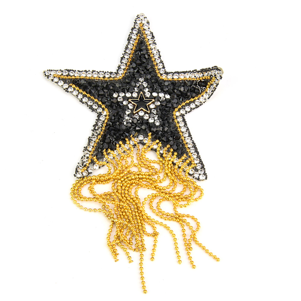 Plast DIY självhäftande stjärnmönster kläder strass tofsar lappar kläder väskor applikationer #3
