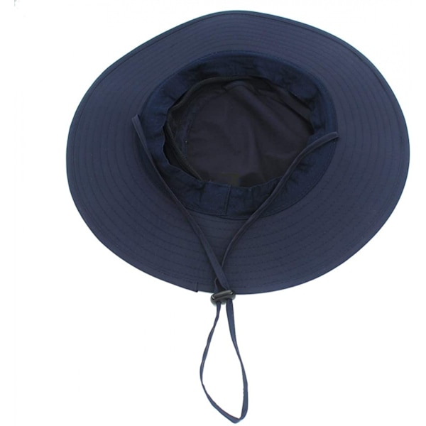 Hatt för män med solskydd UPF 50+ bred brätte hinkhatt vindtät fiske Navy Blue