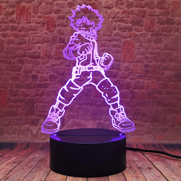 Japan Anime Deku Midoriya Izuku Action Figurer 3D LED-bord