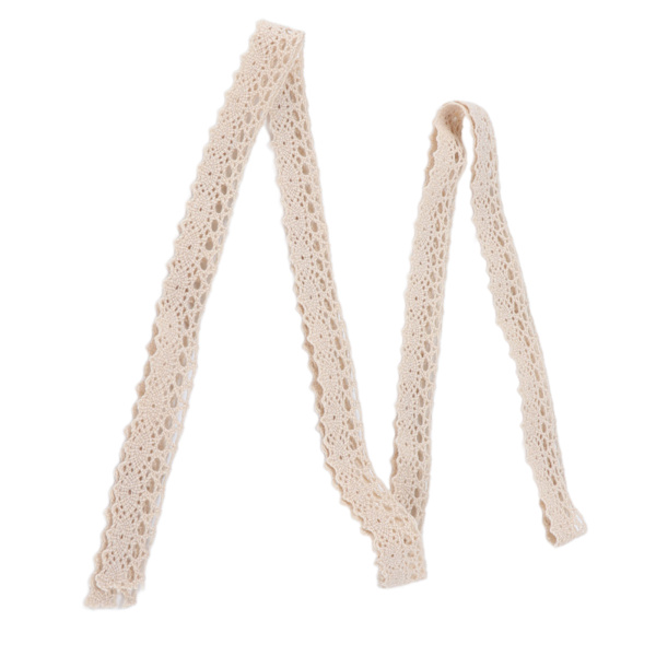 Spetsband DIY Bomullsnät 1,5 cm Bredd 20 Yards Utsökt Spetskant för Gardin Kläder Duk Present DekorationBeige