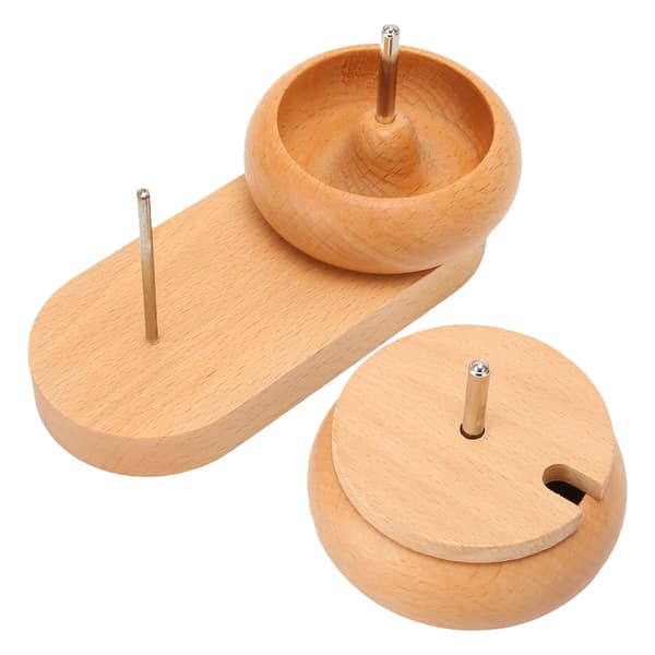 Perle Spinner Skål Poleret Træ Dæksel Metal Aksel Stabil Oval Base Perle Maker til Smykkefremstilling DIY