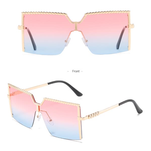 Mote Dame Metall Legering Halv Ramme 100% UV-beskyttelse Sol