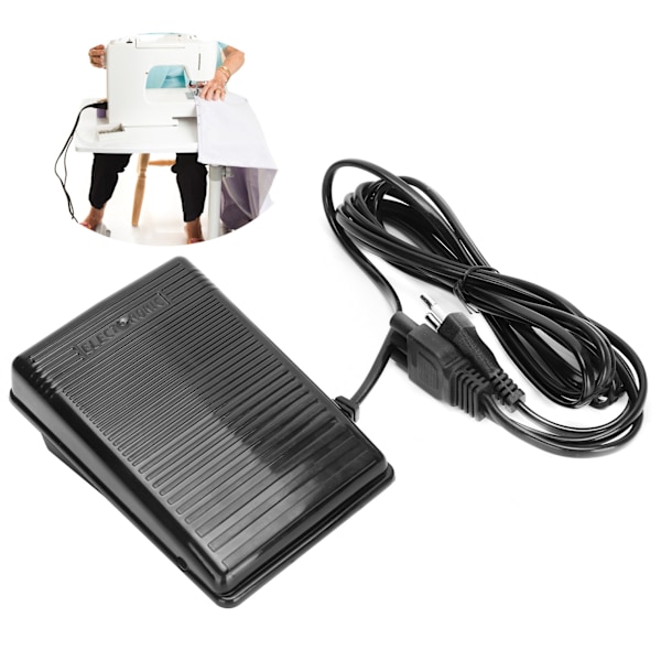 Fotpedal 3-håls rund stift med strömkabel Multifunktionella hushållssymaskiner Tillbehör EU-kontakt 220V