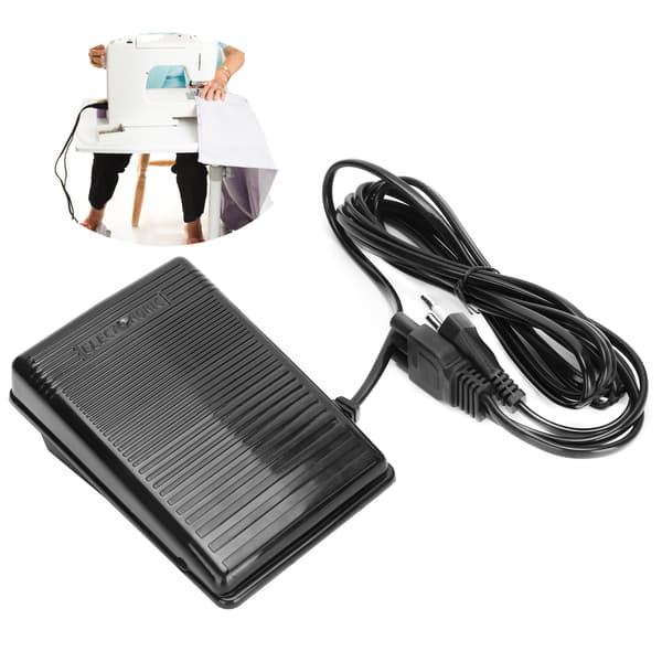 Fotpedal 3-hulls rund stift med strømledning Multifunksjonelle husholdningssymaskiner Tilbehør EU-plugg 220V